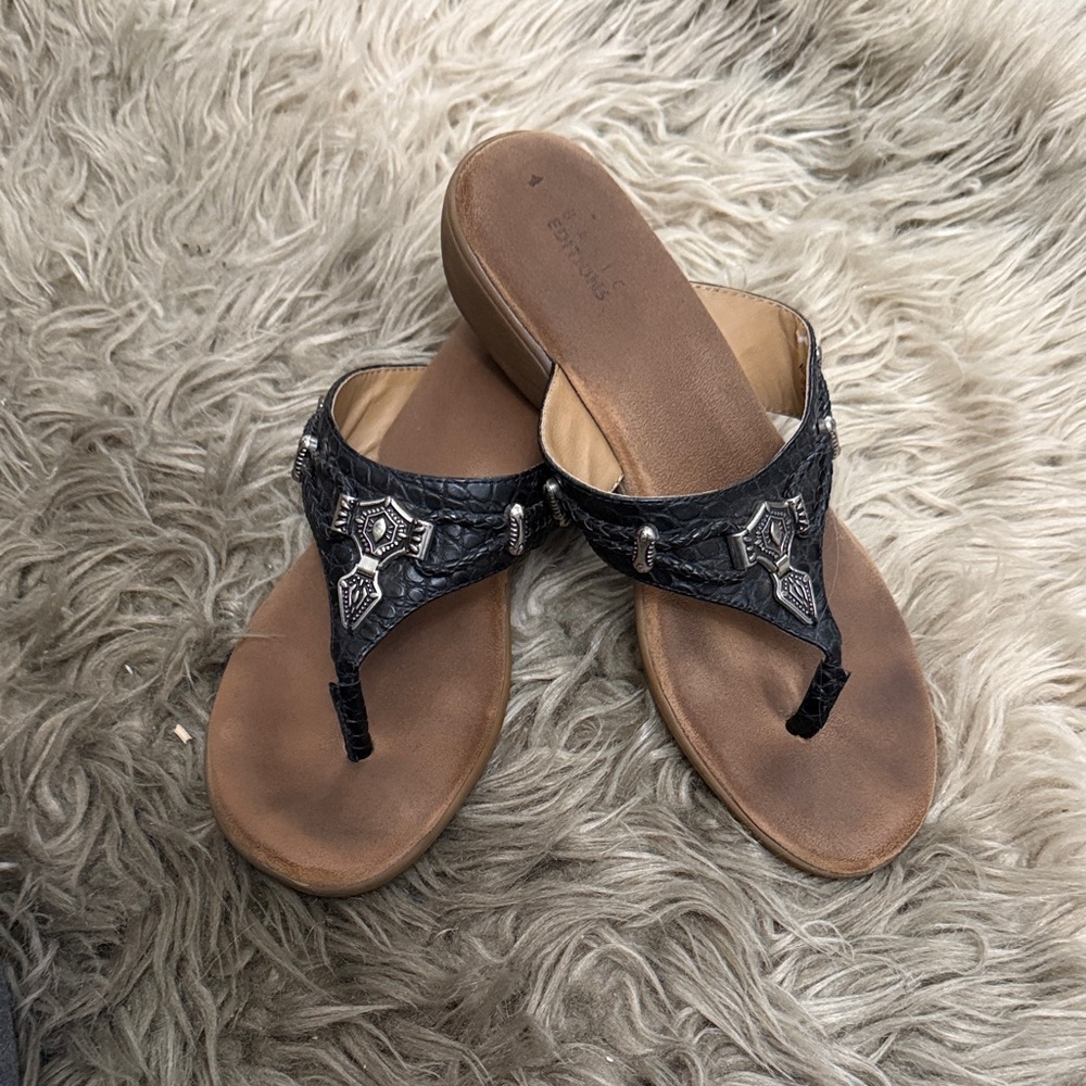Black Embellished Women's Sandals